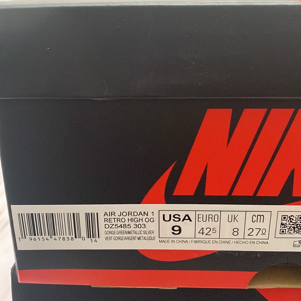 AIR JORDAN 1 HIGH OG MENS GREEN GORGE - Picture 6 of 6